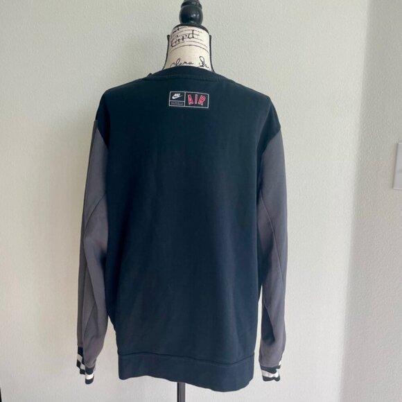NIKE AIR SWEATSHIRT BLACK/GRAY SZ M BIG LOGO CASUAL ATHLETIC CORE VERSATILE - Picture 14 of 16